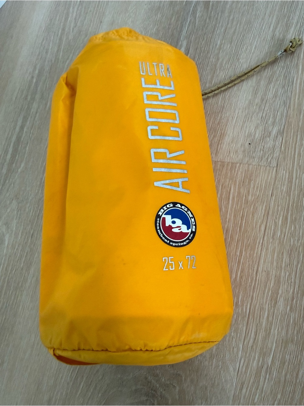Big Agnes Air Core Ultra 25x72 Sleeping Pad In Compression Sack Yellow Orange